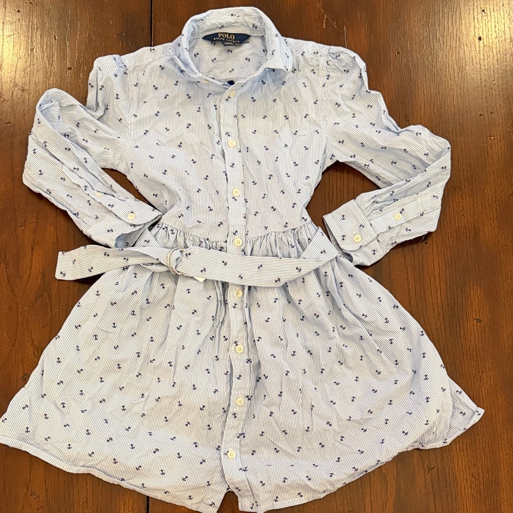 Ralph Lauren Blue & Navy Anchor-Print Button Shirt